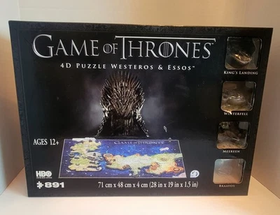 Juego de Tronos Westeros y Essos Mapa 4D Puzzle con Mini Invernalia y Modelos de Ciudad Foto 1 de 4