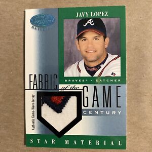 2001 LEAF CERTIFIED MATERIALS FABRIC OF THE GAME JAVY LOPEZ JERSEY  SP #19/21