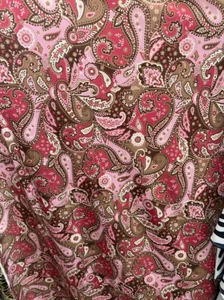 Paisley pink and brown 4way stretch Spandex fabric dancewear swimwear - Picture 1 of 1