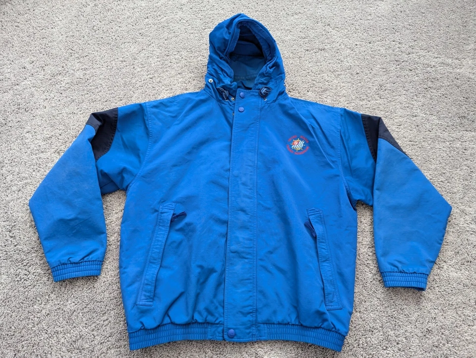 Vintage Outer Banks Crew Hoodie Jacket Mens Large Snap Blue Windbreaker Logo - Image 1 of 4