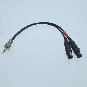 3.5mm TRS Stereo Plug to L+R Dual Mini XLR TA3F 8” L-2B2AT Insert Splitter Cable - Picture 1 of 2