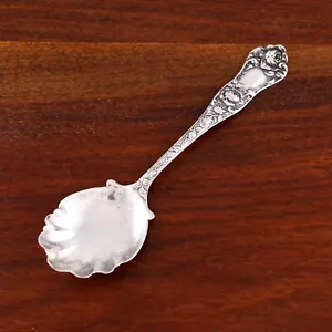 SHIEBLER VICTORIAN STERLING SILVER SUGAR SPOON AMERICAN BEAUTY 1896 NO MONOGRAM - Picture 1 of 4