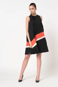 Armani Exchange Pleated Short Dress, Black, 0 - Picture 1 of 3