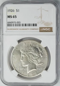 1926 Peace Silver Dollar $ MS65 NGC 949957-37 - Picture 1 of 4