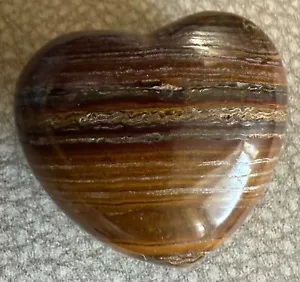 1.5" X 1.5" Brown Puffy Heart Stone - Picture 1 of 4