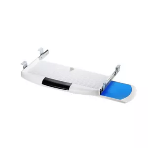 Stahl Tastatur Schublade unter Schreibtisch ausziehbar mit versteckbarer Mausablage Gleitschiene weiß - Bild 1 von 9