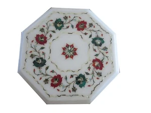 12" Marble Coffee Table Inlay Handmade Pietra Dura Home Furniture - Picture 1 of 1