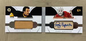 Nice 2013-14 Panini National Treasures Dual Stick Auto Phil & Tony Esposito 5/20