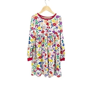 Hanna Andersson Play, Day-dress Floral Long Sleeve Girl’s Size 10 Bright Soft - Picture 1 of 11