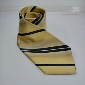 Axcess Seide schmutzabweisende Streifen Krawatte gelb schwarz 59" x 3,5" - Bild 1 von 5