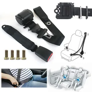 Universal 3 Point Inertia Seat Belt Car Truck Adjustable Safety Belts UK - Picture 1 of 9