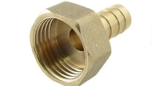 BRASS FEMALE HOSETAIL STRAIGHT ADAPTOR 5/16" 8MM TO 1/2" FEMALE BSPT EN-P10-0508 - Picture 1 of 1