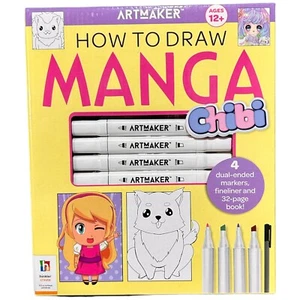 Set pennarelli a libro How To Draw Manga Chibi Doodle Art nuovi con etichette - Foto 1 di 2