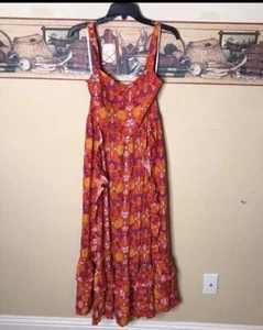 Abel the Label Sz M Smocked Marrakech Summer Lovin Floral Ruffled Maxi Dress - Picture 1 of 5