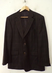 JOS A BANK SIGNATURE COLLECTION Herren 44R braun & schwarz kariert Wolle Sport Mantel - Bild 1 von 8