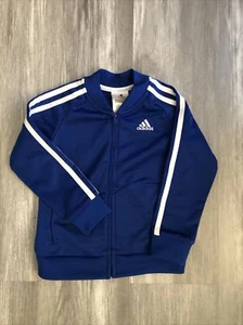 Adidas Boys Blue Track Jacket Logo Size 2T - Picture 1 of 8