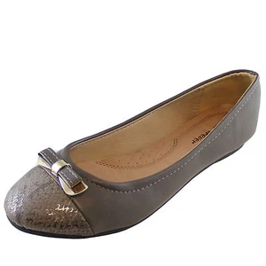 Nuevos zapatos de mujer ballet planos material sintético fiesta informal confort trabajo gris - Imagen 1 de 4