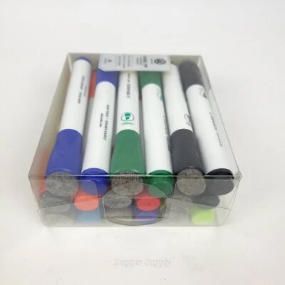 Chisel Tip Dry Erase Markers - 18 count w/ Biult In Felt Eraser. Non Toxic New  - Image 1 of 4