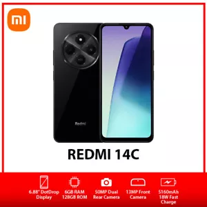 NEW Xiaomi Redmi 14C Dual SIM Unlocked Android Mobile Phone AU – Black/6GB+128GB - Picture 1 of 5