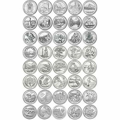 2012-2021 S ATB National Parks BU Quarter set(46 coins includes all S mint Qtrs) - Image 1 of 4