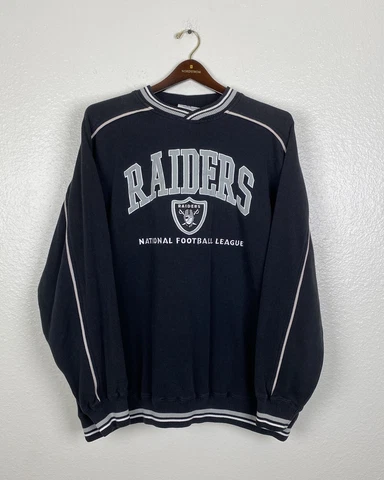 Vintage Oakland Raiders Men’s Sweatshirt Crewneck Black Lee Pullover Size 2XL Cover