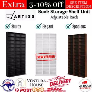 Adjustable CD DVD BluRay Media Book Storage Cabinet Shelf Rack 1116 CDs Capacity - Picture 1 of 21