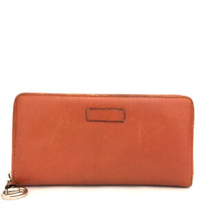 GUCCI Orange Leather Zip Around Long Wallet/8Z0718