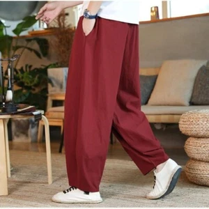 Hommes Pantalon Décontracté Style Chinois Pantalon Bloomers Kung Fu Entraînement - Bild 1 von 13