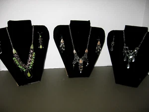 3 sets Peruvian Leopardite- Serpentine- Onyx Stone Necklace Earrings Sets - Picture 1 of 15