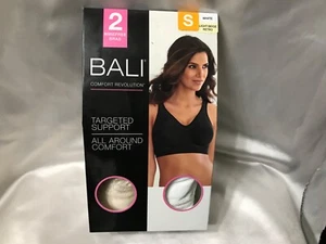 2- Bali wirefree bras comfort revolution Size Small 1 white- 1 light beige retro - Picture 1 of 3