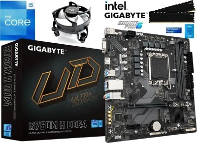 PC Aufrüstkit Intel Core i5-12400F bis 64GB DDR4 mit TPM 2.0 GIGABYTE B760M - Bild 1 von 4