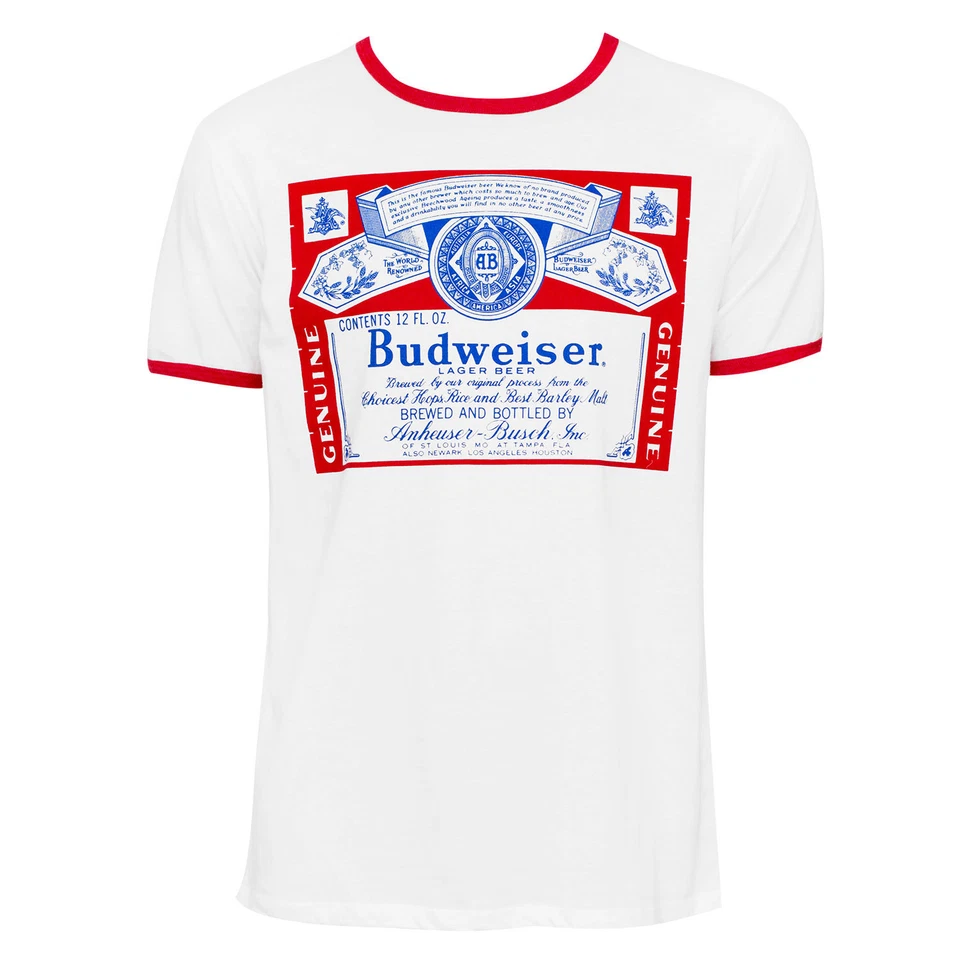 Camiseta Budweiser Ringer blanca Foto 1 de 1