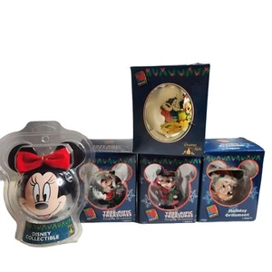 Mickey Unlimited Enesco Tree-rific Treasures Disney Christmas Ornament Lot Of 5 - Picture 1 of 8