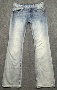 Miss Me Jeans Womens 29 Bootcut Embellished Studded Pocket Denim Pants Stretch - Picture 1 of 18