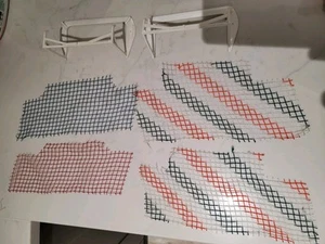 Subbuteo vintage Goals with red blue and diagonal nets - Picture 1 of 3