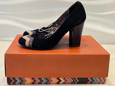 Bomba Missoni talla 6,5 para Target gamuza madera de corteza en zig-zag nueva en caja con etiquetas Foto 1 de 4