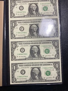 💎 Uncut Sheet Of 4 2003 A US $2 Dollar Bills -Atlanta- World Reserve Monetary - Picture 1 of 4