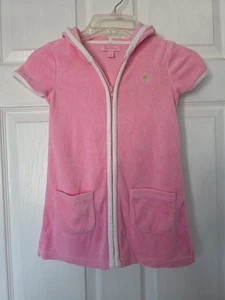 Cappuccio copricostume bambina tg 5 Lilly Pulitzer rosa manica corta zip intera tessuto spugna - Foto 1 di 6