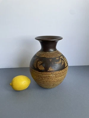 Signed Studio Pottery Vase Brown - Image 1 of 4