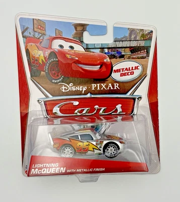 Disney Pixar Cars Lightning McQueen 2013 con acabado decorativo metálico plateado Foto 1 de 4