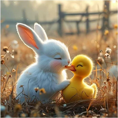 Kits de pintura de arte de diamantes de conejo y pato para adultos, kits de arte de diamantes de animales Foto 1 de 4