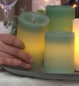 ELAMBIA 3 LED-Kerzen Waben-Design 5h-Timerfunktion Höhe 10, 12,5 & 15cm - Bild 1 von 3