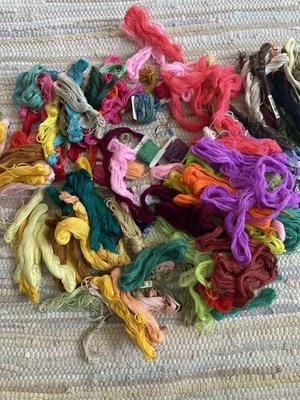 Huge Lot of Vintage DMC Cotton Embroidery Floss Remnants, Embellishment Yarn - Image 1 of 4