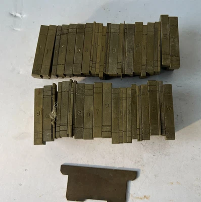 50件复古黄铜印刷压版凸版字母邮票盘号 — 第 1/4 张图片