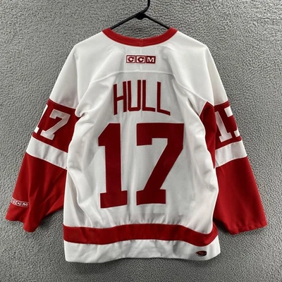 VINTAGE Detroit Red Wings Jersey Mens Large Hockey NHL CCM Brett Hull 17 90s - Image 1 of 4