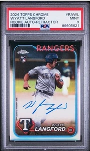 WYATT LANGFORD 2024 Topps Chrome RC AUTO Refractor #/499 PSA 9 MINT - Picture 1 of 2