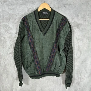 Vintage  Torras Pullover Sweater Mens EU 56 XL Green Knit Pockets - Picture 1 of 8