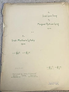 1895 AN IRISH LOVE SONG Sheet Music by Margaret Ruthen Lang, Op. 22 - Picture 1 of 5