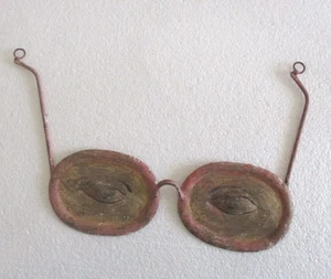 ANTIQUE OLD OPTOMETRIST ADVERTISEMENT TRADE CLINIC DISPLAY SIGN SPECS - Picture 1 of 7