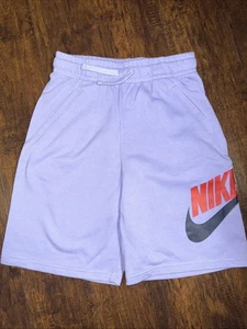 Nike Fleece Shorts Youth Boys Sz Xl Bottoms With Drawstring & Pockets Purple - Picture 1 of 4